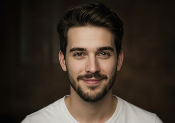 Obraz premium Portrait of a smiling millennial man from generation y in casual attire