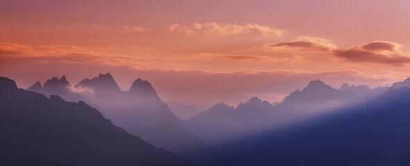 Mountains on sunrise