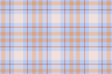Soft pastel plaid pattern in peach, light blue, and white.  Ideal for textile design, website backgrounds, scrapbooking, or creating a calming, sophisticated aesthetic.