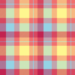 Vogue pattern seamless textile, skirt vector plaid tartan. Drawing fabric background check texture in red and yellow colors.