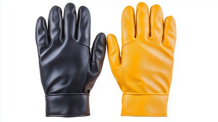 Close-up of a Black and Gold Leather Glove Pair, Protective Work Gear