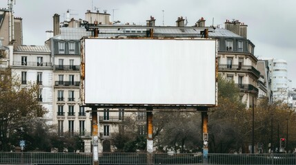 blank billboard in front of building in london