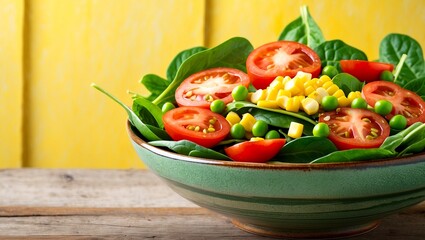 Vibrant fresh salad in a ceramic bowl