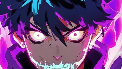 Character displaying intense emotions and supernatural powers in a colorful animated setting during a dramatic moment