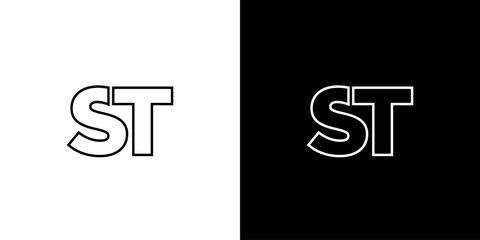 Letter S and T, ST logo design template. Minimal monogram initial based logotype.