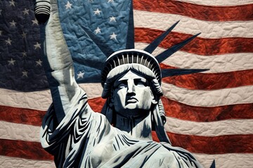 The lady liberty craft flag art.