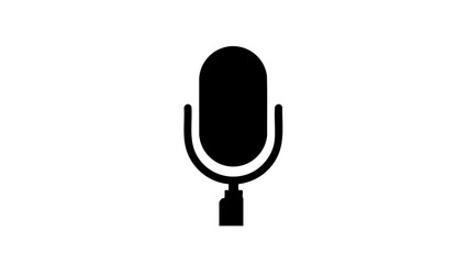 Silhouette of microphone on white background, audio representation concept