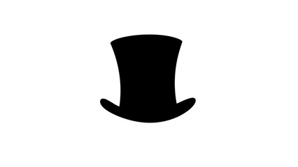Elegant silhouette of top hat on white background, classic style