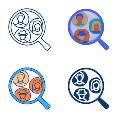 Search for people icon set