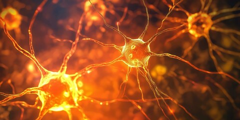 Abstract background showcasing neural pathways with glowing threads and radiant energy nodes for a vibrant visualization of connectivity and communication