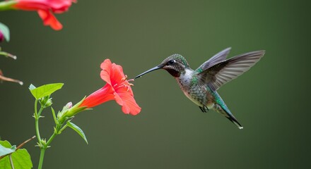 Fototapeta premium hummingbird feeding on flower