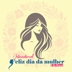 International Women's Day Poster Design. Feliz dia da mulher.