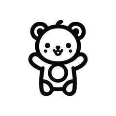 Fototapeta premium teddy bear icon, cute toy logo, isolated on transparent background