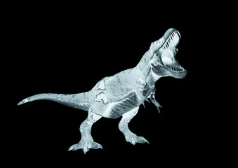 tyrannosaurus mcraeensis is angry and hungry in white background
