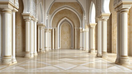 Fototapeta premium Majestic Architecture Interior with Arches and Elegant Columns