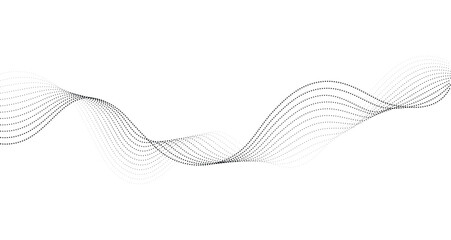 Vector illustration of smooth dotted halftone wave blend lines. Modern design element for technology, science, innovation concepts isolated on white background.