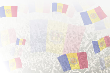 Obraz premium Celebratory Crowd with Andorra Flags Background