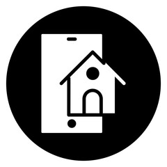 Inverted Bold Circle House App Glyph