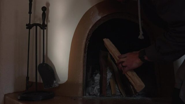 Building a Fire in a Vintage Kiva Fireplace