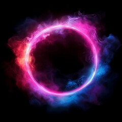 Obraz premium Glowing pink ring with soft green aura image