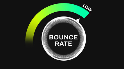 Low Bounce Rate concept Design with Node turning full on the green bar, website, seo, optimization, web concept