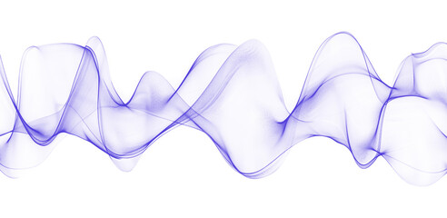 Abstract purple music wave form shape transparent PNG isolated background. Electronic rhythm frequency