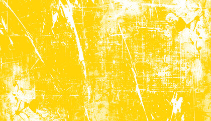 Yellow grunge scratched paint texture transparent PNG isolated background