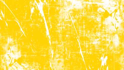 Yellow grunge scratched paint texture transparent PNG isolated background
