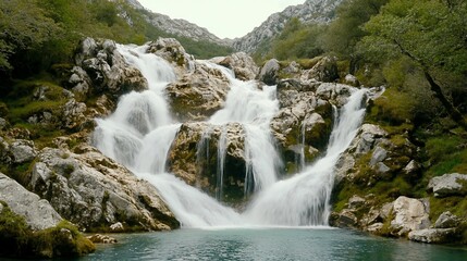 Obraz premium Mountain waterfall cascade nature landscape scenic travel