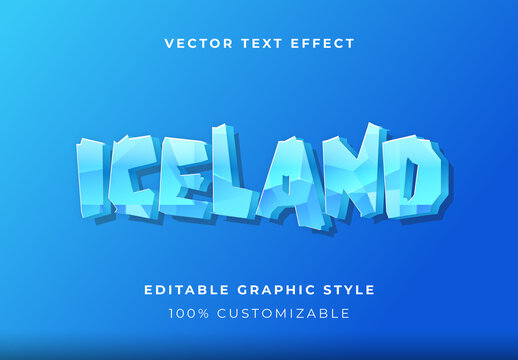 Blue Ice Frozen Sharp Cartoon Style Text Effect