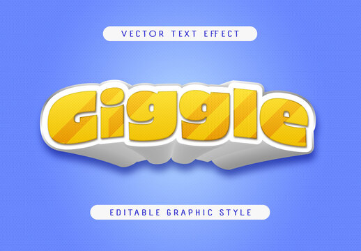 Blue Yellow 3D Playful Cartoon Kids Text Effect
