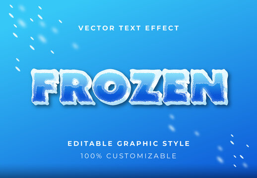 White And Blue Frozen Font Ice Cool Winter Text Effect