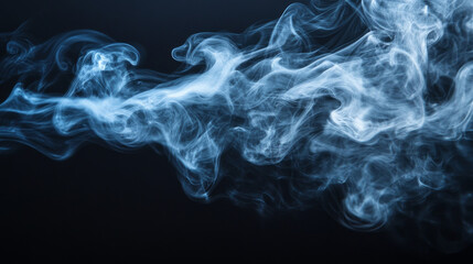 A plume of smoke rises against a black background, capturing the essence of fog, gas, and cigarette smoke in a striking isolated composition