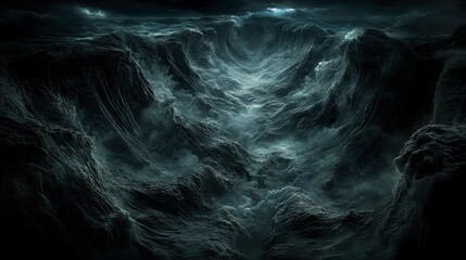 Obraz premium Turbulent ocean waves crash dark sea nature scene dramatic environment aerial view energy of nature