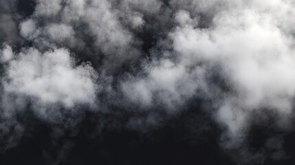 Fototapeta premium Black Clouds with Transparent Background: Black clouds isolated on transparent background.