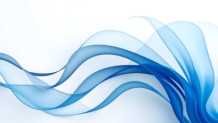 Obraz premium Abstract blue wave with flowing curves and soft smoke-like patterns