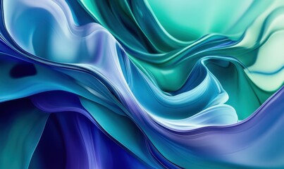Obraz premium Abstract background featuring vibrant gradient shades of blue and green, soft blending transitions and subtle brushstroke details,