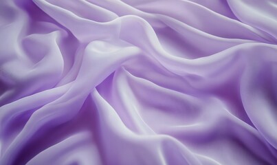 Obraz premium Abstract flowing lavender fabric with glowing highlights, softly illuminated to create a romantic and elegant tactile texture,