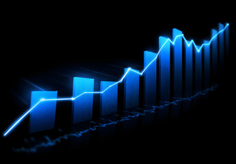 Dynamic Growth Chart in Futuristic Style in Blue Tones Depicting Business Success_4