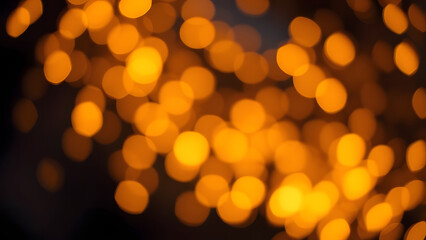 Golden festive bokeh lights for holiday celebration