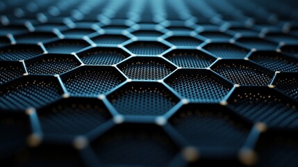 Abstract hexagonal grid, close-up view, futuristic technology background