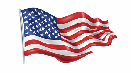 Fototapeta premium Grungy american flag for fourth of july decorations isolated on a transparent background. Distorted Time-Warped Village. Illustration