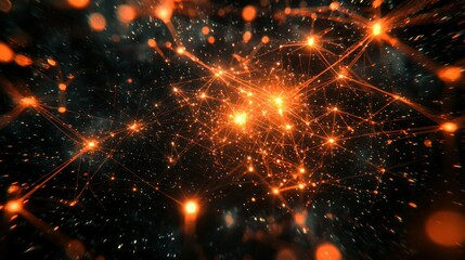 Obraz premium Abstract network connection in space background