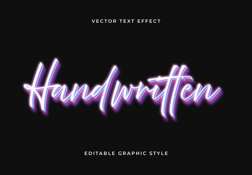 Colorful Neon Handwritten Script Typography Text Effect