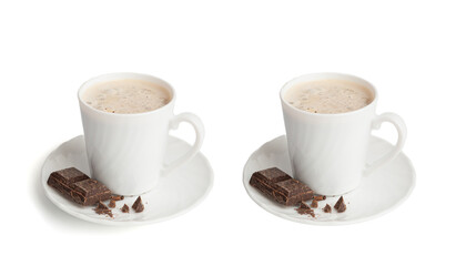 Hot Chocolate Cup, Cacao Mug, Cocoa Beverage, Christmas Drink Glass with Foam, Healthy Breakfast