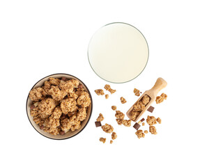 Granola, Muesli Breakfast, Crunchy Cereal Breakfast, Oatmeal Muesli with Seeds and Grains, Healthy Diet