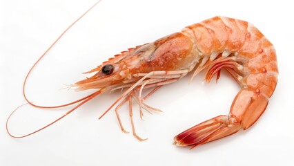 Single Shrimp on White Background