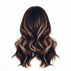 Naklejka premium Elegante Illustration von langen, gewellten Haaren in Brauntönen.