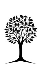 Obraz premium Logo design of an elegant tree with leaves, vector graphic style 