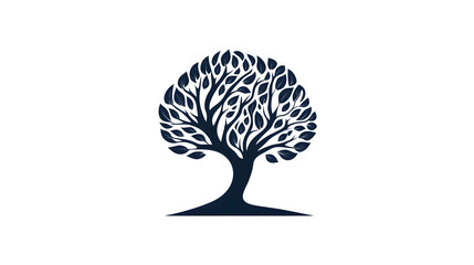 Naklejka premium Logo design of an elegant tree with leaves, vector graphic style 